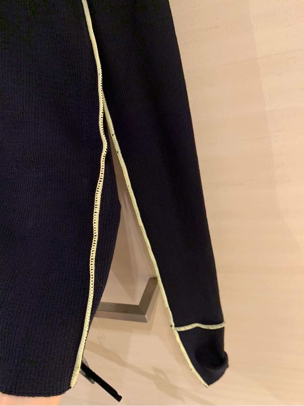 Maison Margiela Navy Turtleneck Sweater With Contrast Stitching View 2